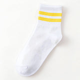 2 STRIPE COTTON MID SOCKS FOR WOMEN WHOLESALE_CWMS070