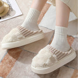 CHECKERED FUZZY WARM SLIPPERS COZY STYLISH_CWSHS0270