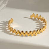 18K GOLD STAINLESS STEEL OVAL BEAD CUFF BRACELET_CWAJE4896