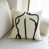 MOROCCAN STYLE EMBROIDERED GRID PILLOW COVER_CWMM7689