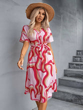 V-Neck Single-Breasted Lace-Up Long Dress