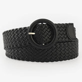 ROUND BUCKLE WOVEN BELT_CWABE0112