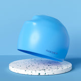 Unisex Silicone Swim Cap For Long Hair Ears_Cwmm6701