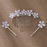 SIMPLE AND VERSATILE FLOWER BRIDAL COMB SET_CWAHA2775