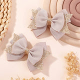 HANDMADE GLITTER BOW TAIL HAIR CLIP SET FOR GIRLS_CWAHA6717