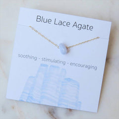 NATURAL CRYSTAL GRAVEL PENDANT NECKLACE WITH CARD_CWAJE1050