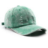Vintage Washed Distressed Denim Baseball Cap_Cwah0896