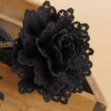 HALLOWEEN FLOWER CRYSTAL LACE SHORT NECKLACE COLLAR_CWMM0163
