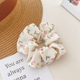 Women Fresh Fabric Broken Flower Hair Tie_Cwaha0841
