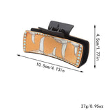 Western Cactus Sunflower Hair Claw Leather Clip_Cwasc1610