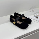 FLAT SUEDE MARY JANES WITH METAL BUCKLE_CWSHF0162