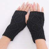 Diamond New Knitted Half Finger Gloves_Cwag0091
