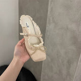ELEGANT BALLET MULE FLATS WITH BOW LACE_CWSHF0141