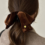 Plus Velour Bow Hairclip_Cwaha0864