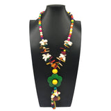 COCONUT SHELL COLORFUL WOODEN BEADS SHELL NECKLACE_CWMM4843
