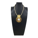 HAND WOVEN IMITATION PEARL NECKLACE EARRING SET_CWMM4741