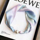 Pearl Magnetic Skinny Silk Neck Scarf_Cwasc03938