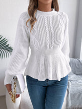 Twist Waist Falbala Long-Sleeved Sweater