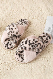 LEOPARD PATTERN CROSS FLUFFY HOME BEDROOM SLIPPERS_CWSHS0228