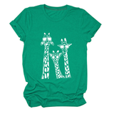 Womens Giraffe Print Casual Summer T-Shirt