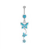 5PCS BLUE TURQUOISE BELLY BUTTON RINGS SET_CWMM9452