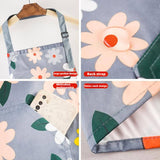CHRYSANTHEMUM PRINT WATERPROOF APRONS WITH POCKETS_CWMM2030