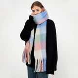 NEW PLAID TASSEL SCARF FOR WOMEN WINTER WARMTH_CWASC0341