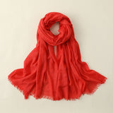 SOLID COLOR LONG LIGHTWEIGHT SCARF WRAP SHAWL_CWASC0204