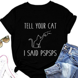 CASUAL CAT PRINT TEE WOMEN S SHORT SLEEVE TOP_CWTTS1519