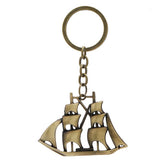 SIMPLE CREATIVE BRONZE SAILBOAT CAR KEYCHAIN_CWMM4718
