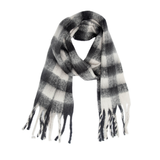 PLAID PATTERN FRINGE TRIM WINTER SCARF_CWASC2691