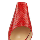 RETRO SQUARE TOE SNAKE PRINT PATENT LEATHER PUMPS_CWSHH0100