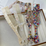 RETRO TORTOISESHELL COLOR HANDLE WAVY COMB_CWMM1082