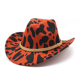THICKENED FABRIC COW PATTERN WESTERN COWBOY HAT_CWAH2555