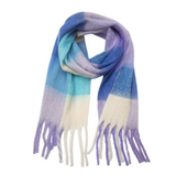 PLAID PATTERN FRINGE TRIM WINTER SCARF_CWASC2691