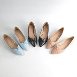 Women Pointed Bow Soft Sole Flat Shoes