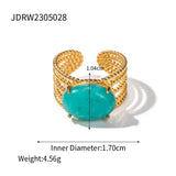 STAINLESS STEEL NATURAL STONE RINGS_TURQUOISE_CWAJE0615