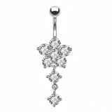 HEART BUTTERFLY CZ BELLY RING BODY JEWELRY_CWMM9180