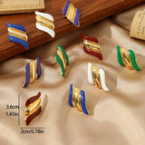 COLORFUL OIL DROP ANGEL WINGS TEXTURE EARRINGS_CWMM3659