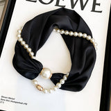 Pearl Magnetic Skinny Silk Neck Scarf_Cwasc03930