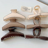 Milk Coffee Print Claw Clip Chic Bun Accessory_Cwaha08238