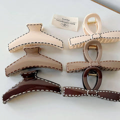 Milk Coffee Print Claw Clip Chic Bun Accessory_Cwaha08238