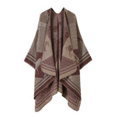 SHAWL RETRO HORSE PATTERN SCARF WARM SLIT CAPE_CWASC2230
