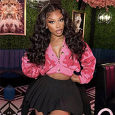 V-Neck High-Waisted Slim-Fit Knit Jacket