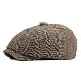 STRIPED ARTISTIC YOUTH RETRO FLAT CAP_CWAH1909