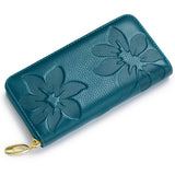 EMBOSSED LEATHER LONG WALLET FOR WOMEN_CUAB00363
