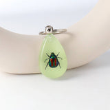 AMBER GLOW IN THE DARK INSECT KEYCHAIN PENDANT_CWMM3698