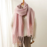 MOHAIR TASSEL SCARF FOR WINTER UNISEX LONG SHAWL_CWASC0965