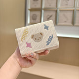 Cute Embroidered Bear Trifold Wallet_Cwab06216