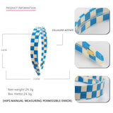 COLORFUL CHECKERED WIDE BRIMMED HEADBAND HAIRPIN_CWAHA4361